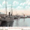 Belfast Ireland birds eye view Donegall Quay boats antique pc Y12663