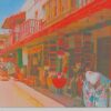 Tijuana Baja California Mexico bird's eye view market place vintage pc (Z9183)