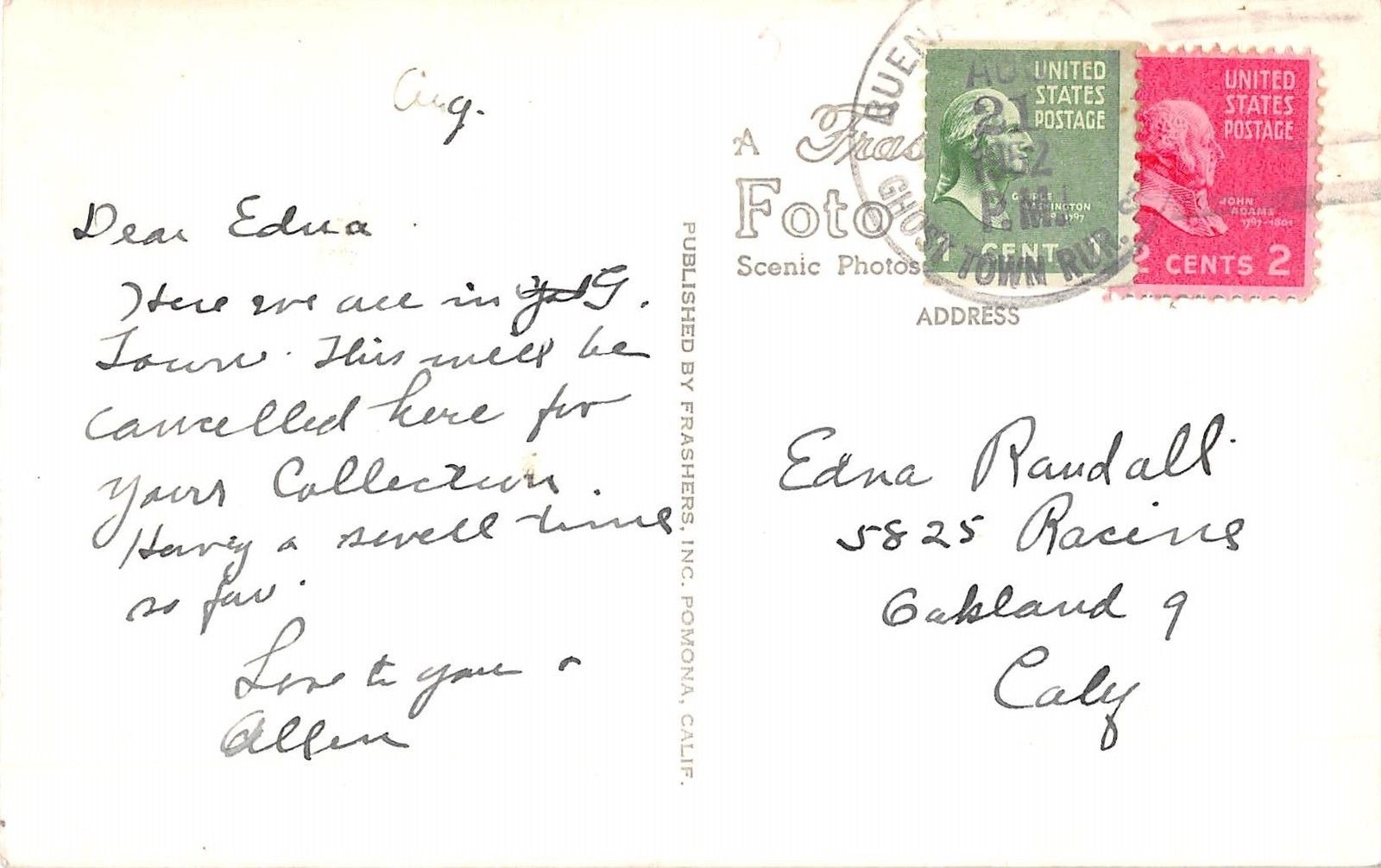 La Jolla California Sunny Jim Cave Frasher Real Photo Antique Postcard (J10246) - Image 2