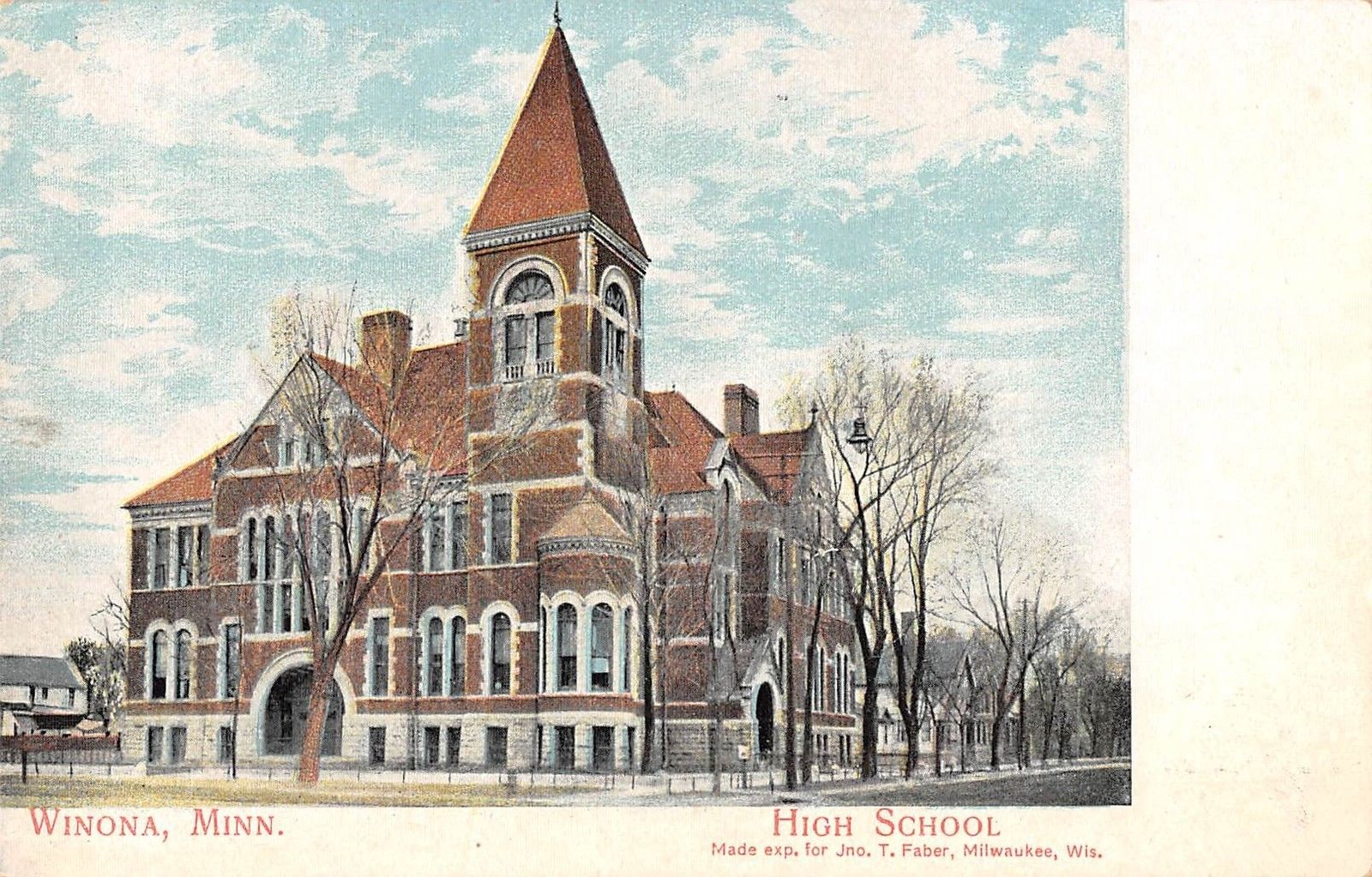 Winona Minnesota High School Antique Postcard (J28667) - Mary L. Martin