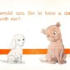 Pair of puppies artist signed by E Weaver antique postcards (Y4679)