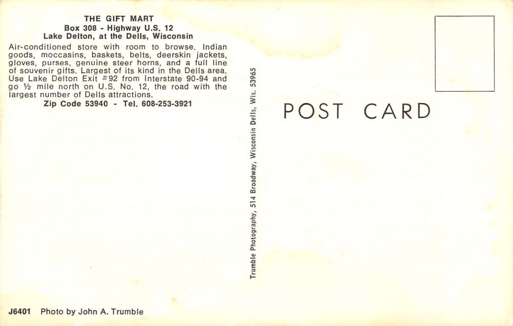 Lake Delton Wisconsin The Gift Mart Multiview Vintage Postcard K22317 - Image 2