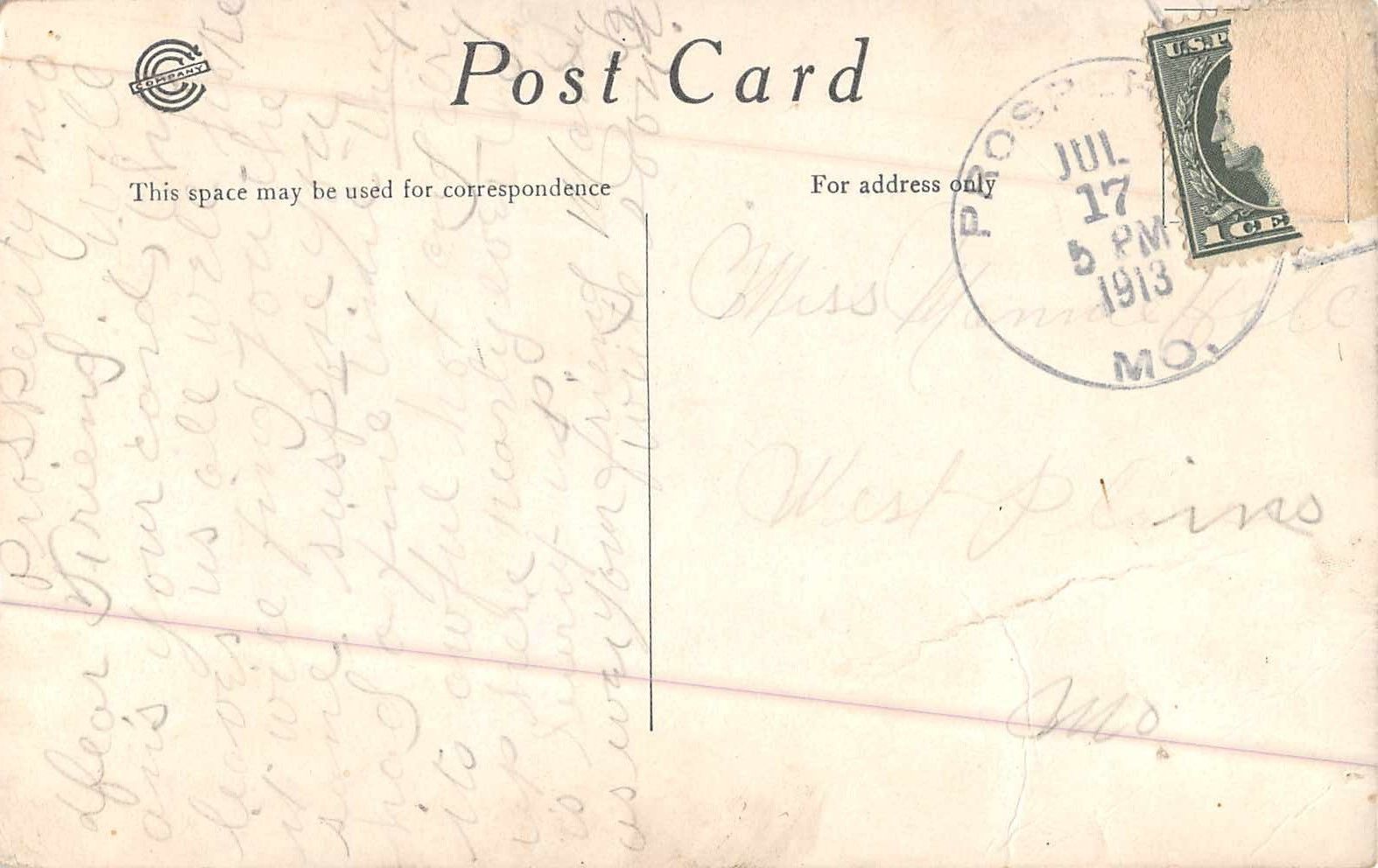 Joplin Missouri Schifferdecker Electric Park Swimmin Hole Antique PC (J33142) - Image 2