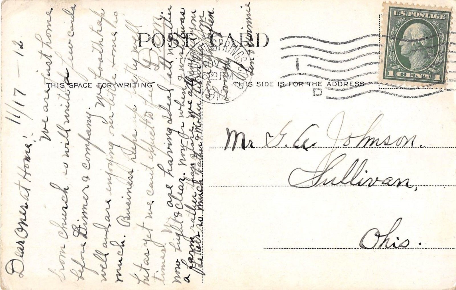 Colorado Springs Colorado Exchange National Bank Antique Postcard (J7926) - Image 2