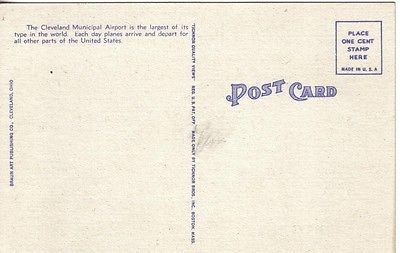 S633 Cleveland Municipal Airport Cleveland OH postcard - Image 2