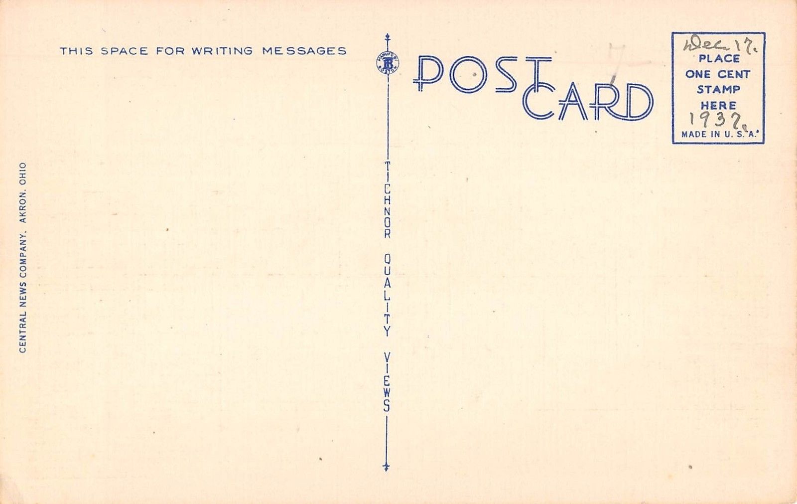 Airport Terminal, Akron, Ohio Antique Postcard (T1051) - Image 2