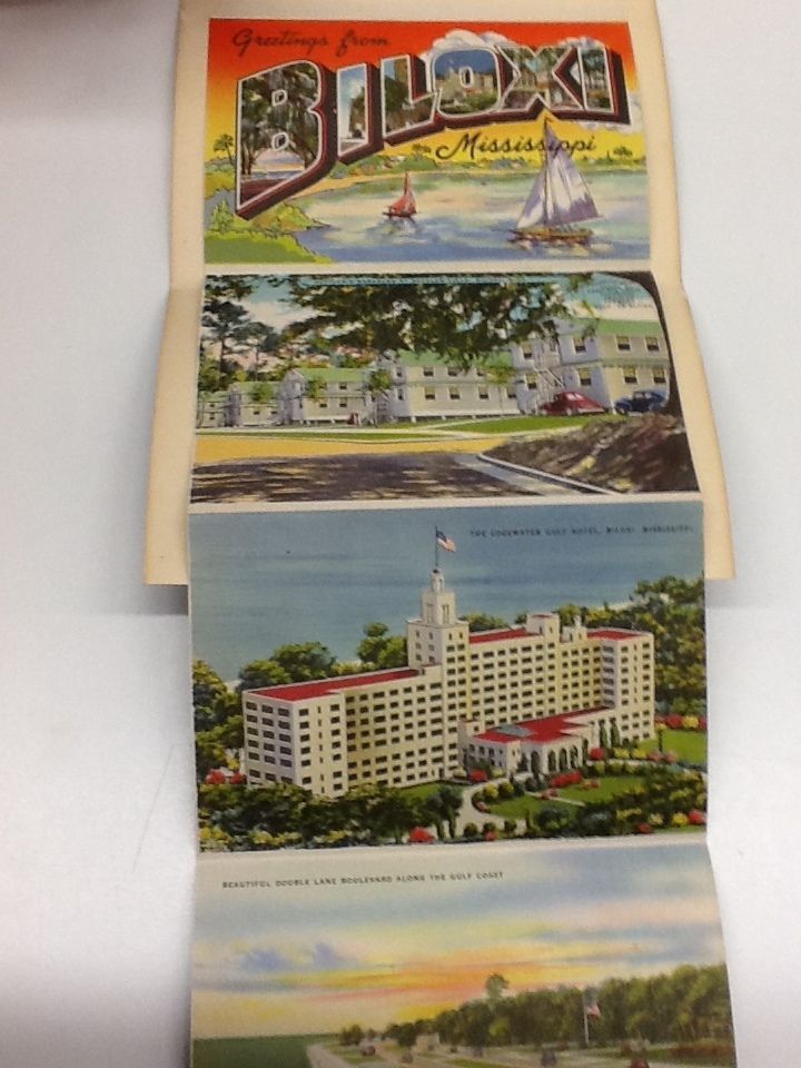Biloxi Mississippi Greetings Scenic Views Antique Postcard Folder ...