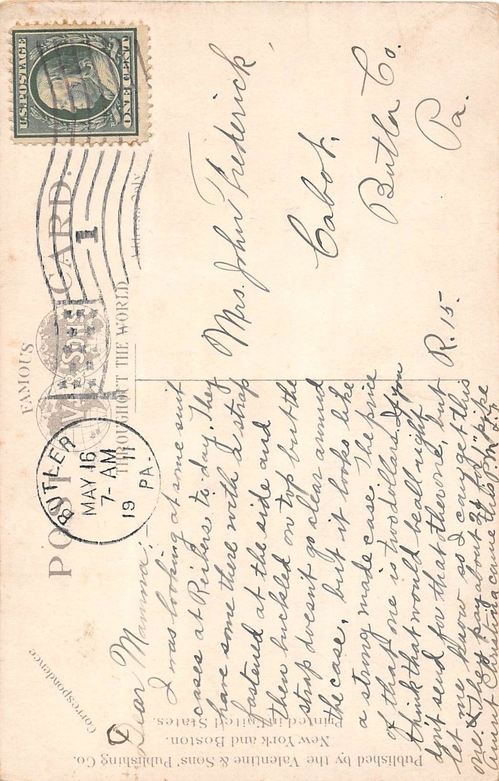 Butler, Pennsylvania Antique Postcard (T190) - Image 2