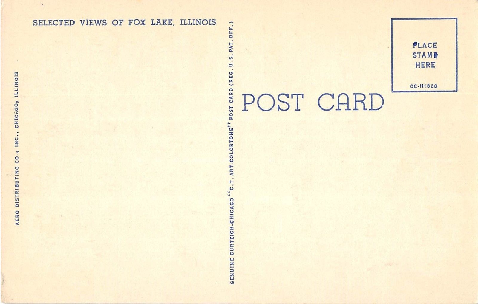 Fox Lakes Illinois Greetings Large Letter Linen Antique Postcard (J5495) - Image 2