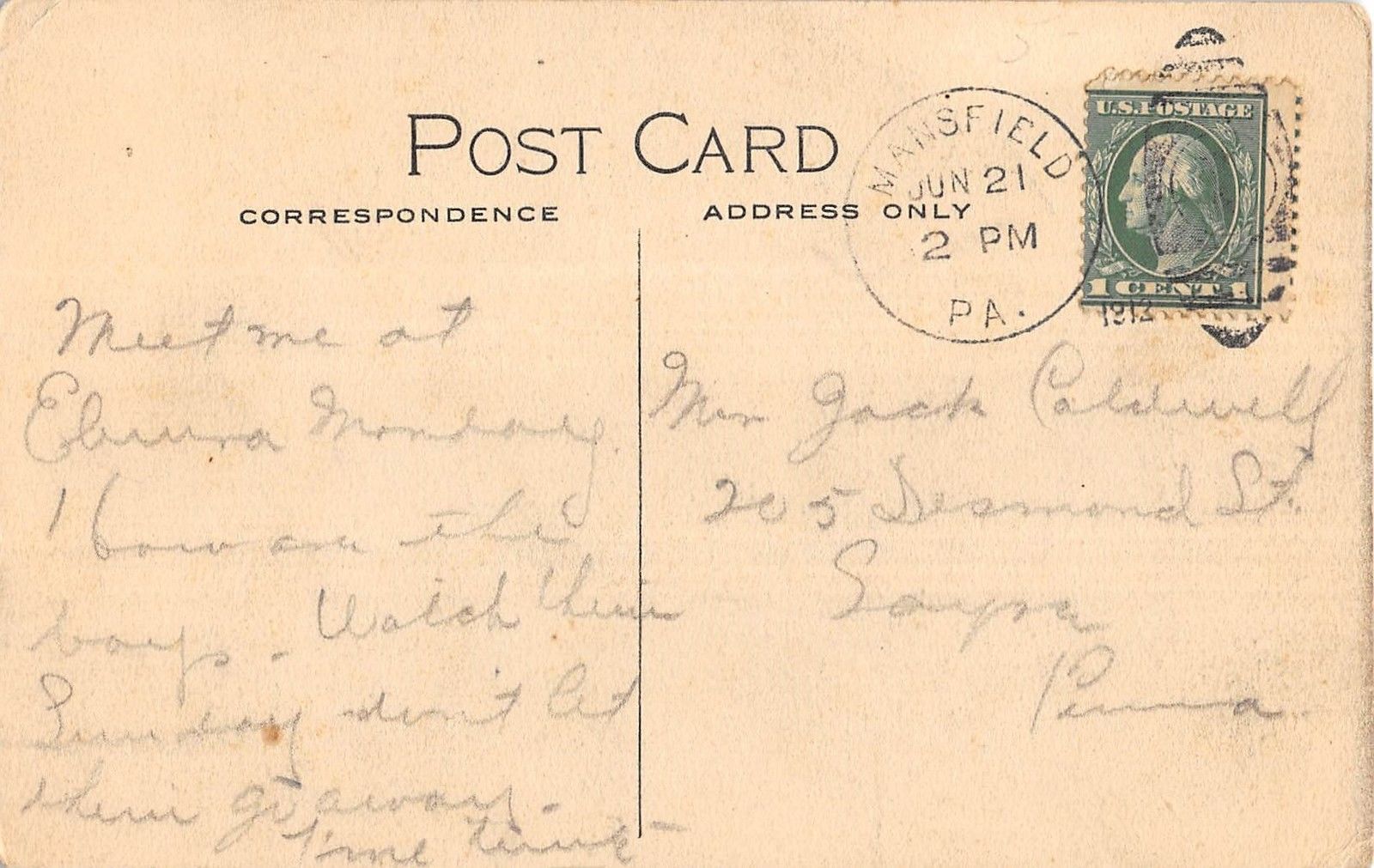 Mansfield Pennsylvania Mansfield Boro School Exterior Antique Postcard V14327 - Image 2