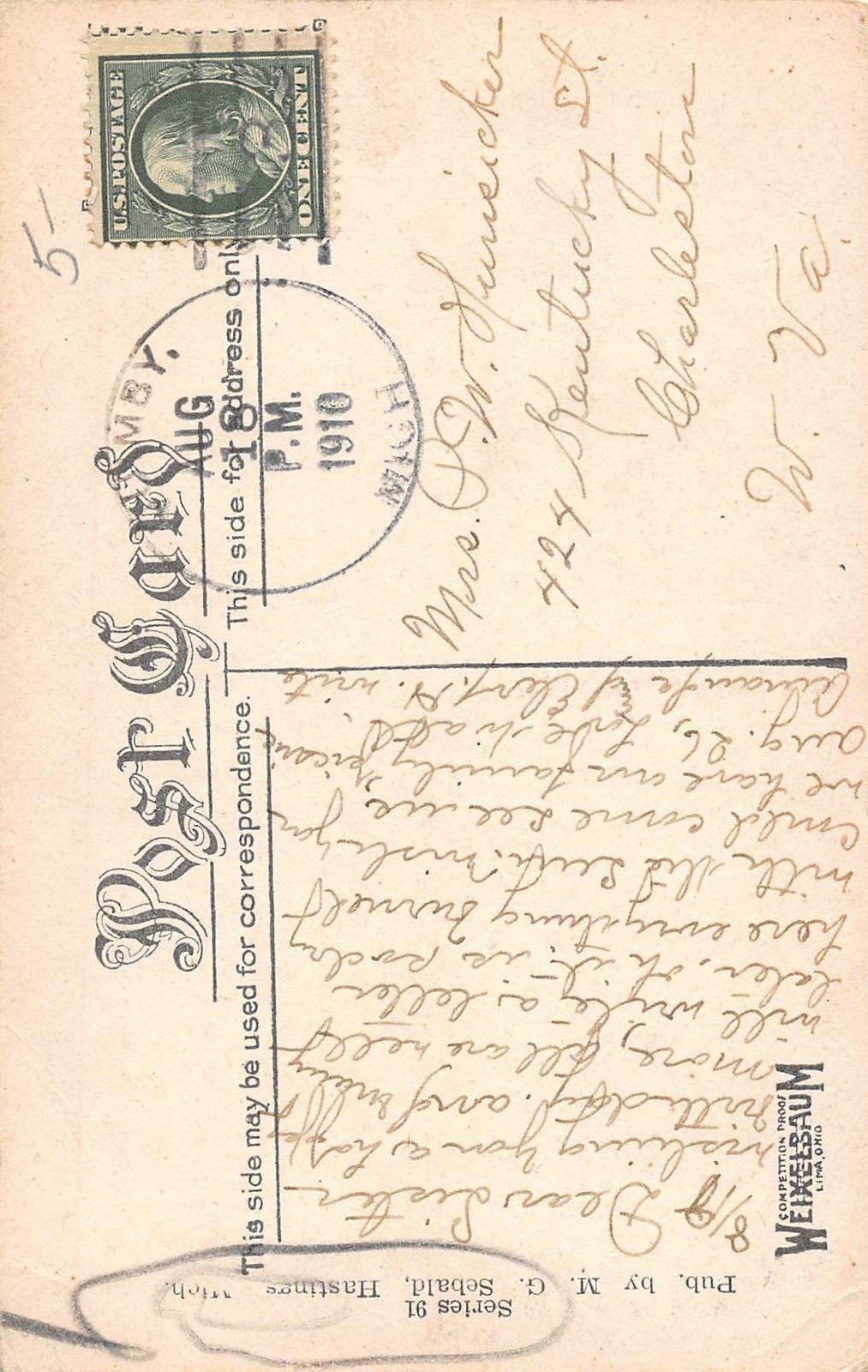 Public School, Hastings, Michigan Antique Postcard (T1720) - Image 2