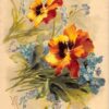 Yellow And Blue Stemmed Flowers Artist Signed Klein Antique Postcard V15476