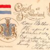 Netherlands Greetings Flag & Crest Antique Postcard (J26568)