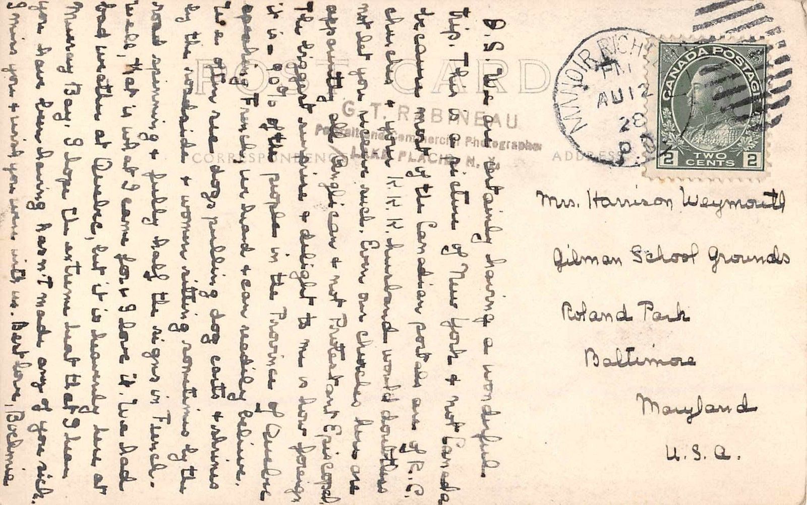 Lake Placid New York? scenic panoramic view real photo antique pc (Z10425) - Image 2