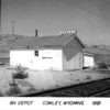 Cowley Wyoming 1981 view of Burlington Northern train depot real photo pc Y6319