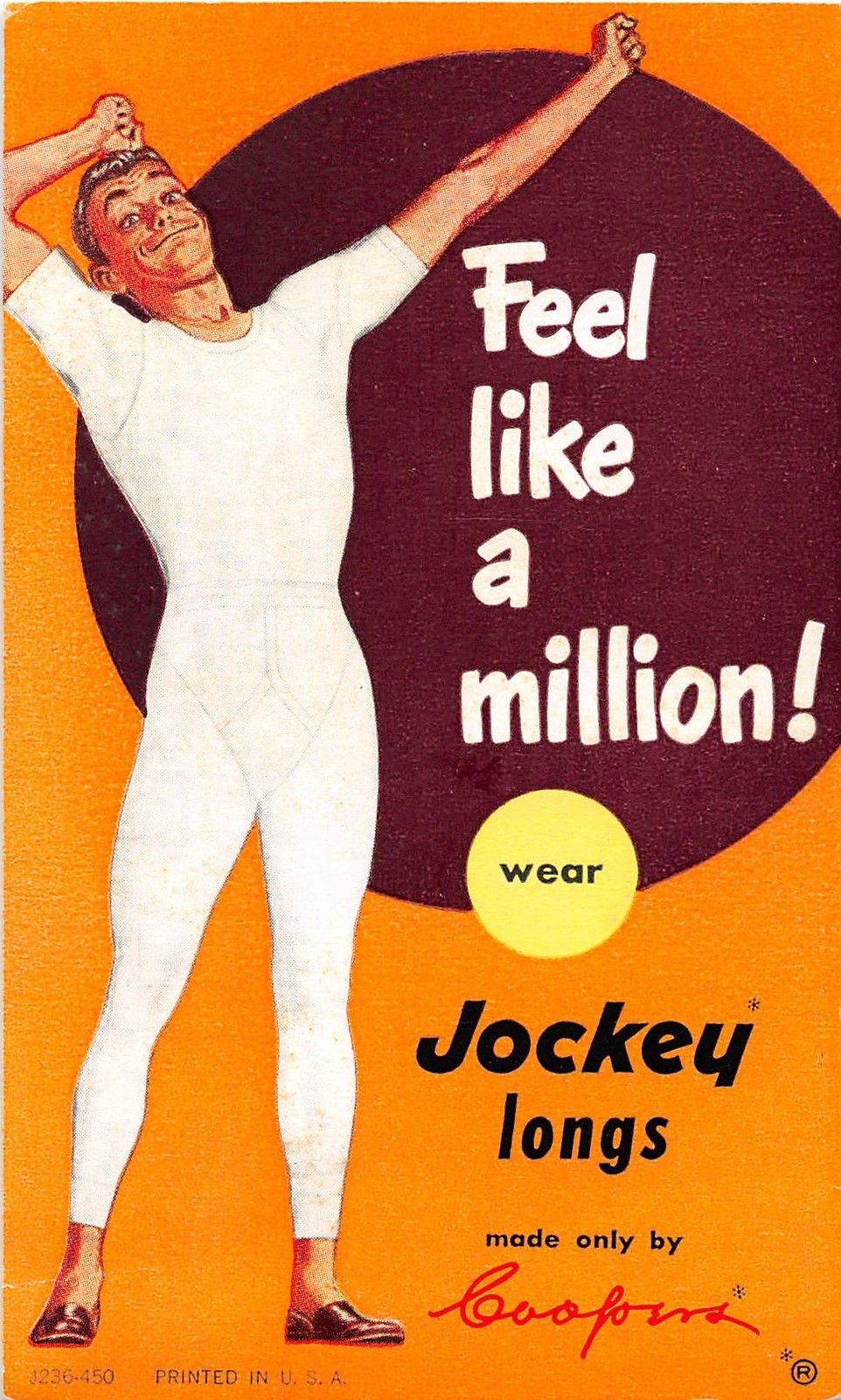 Jockey Longs Underwear Advertising Antique Postcard (J13719