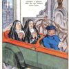 Brussels Belgium Nuns in a Car Antique Postcard (J14106)