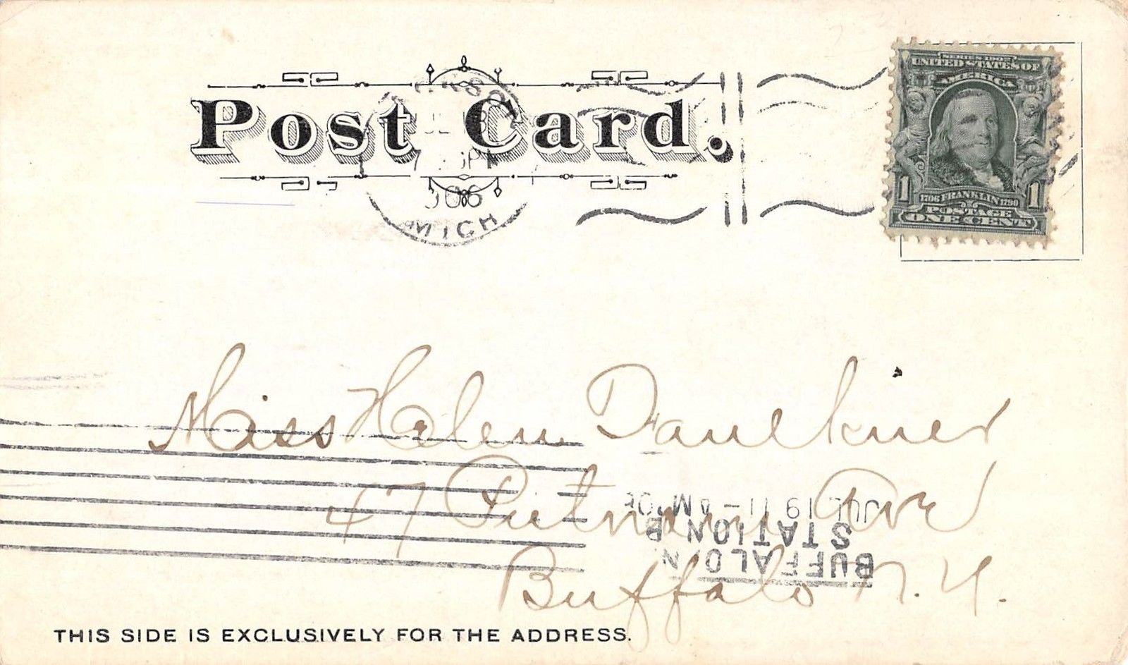 Jackson Michigan Episcopal Church And Church House Antique Postcard V21029 - Image 2