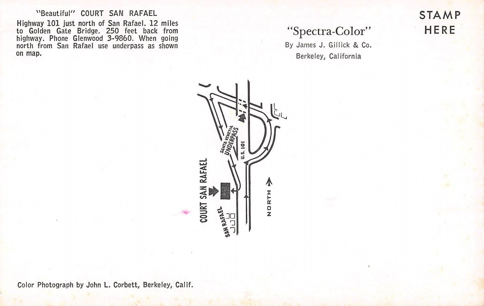 San Rafael California (Area) Court San Rafael Exterior Vintage Postcard V21094 - Image 2