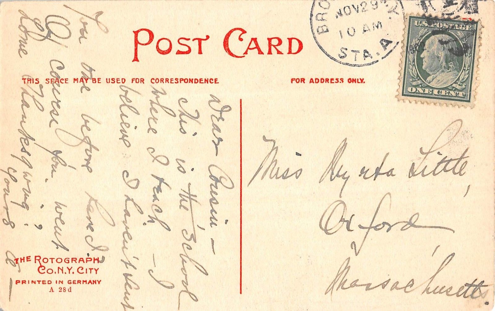 Brooklyn New York Girls High School General Exterior View Antique PC V13891 - Image 2