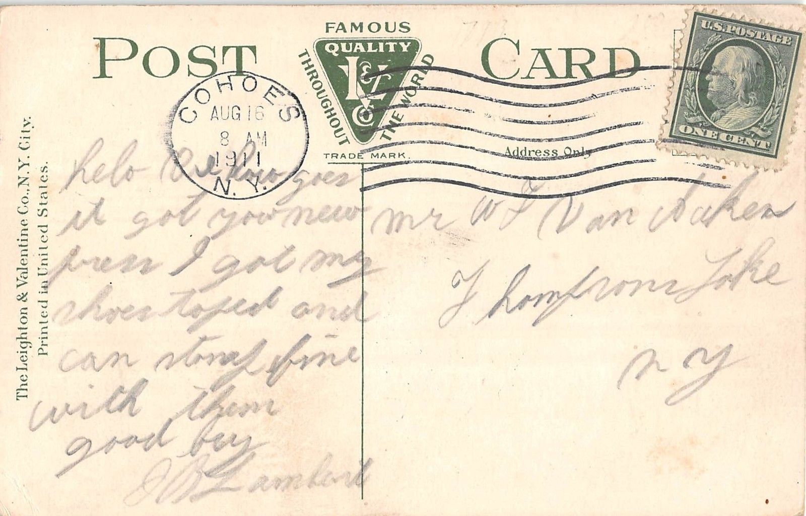 Cohoes New York St. John's Church General Exterior View Antique Postcard V13994 - Image 2