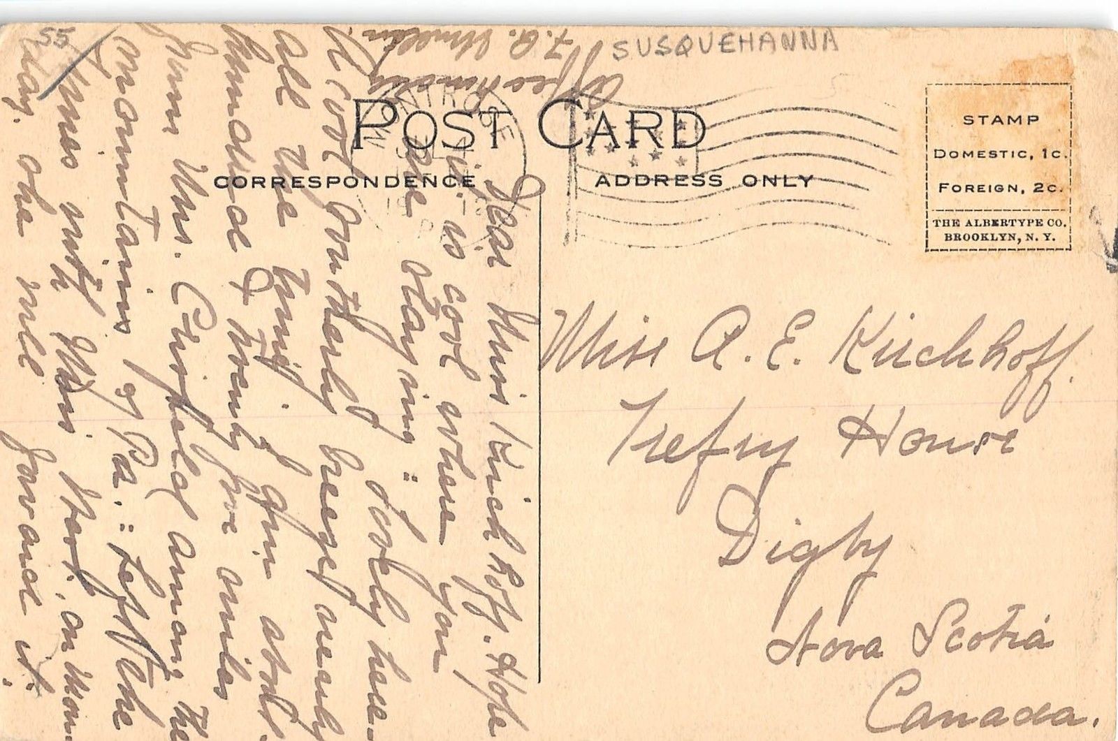 Montrose Pennsylvania Episcopal Church Exterior View Antique Postcard V13905 - Image 2