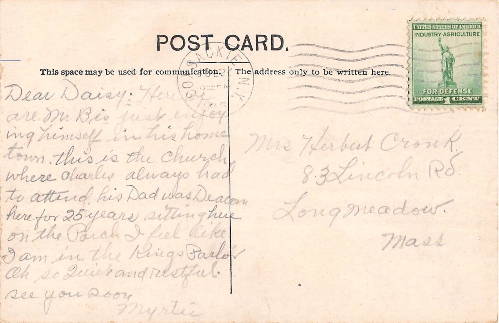 Coxsackle New York Second Reformed Church Exterior View Antique Postcard V13995 - Image 2