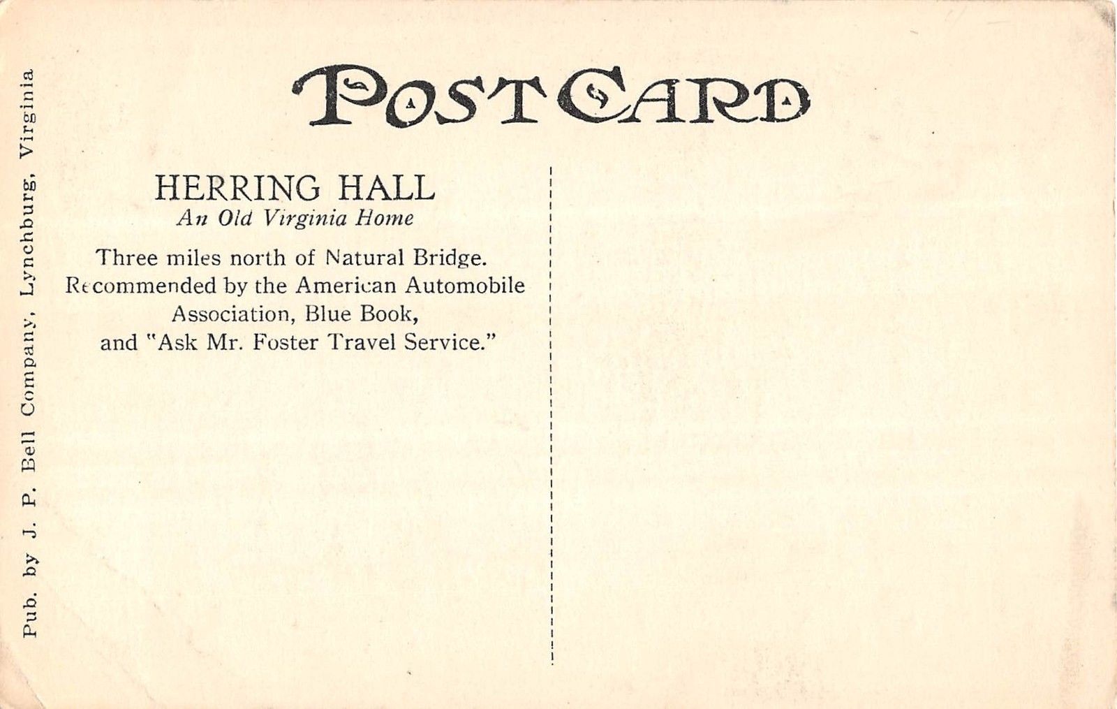 Natural Bridge Virginia Herring Hall General View Antique Postcard V13630 - Image 2