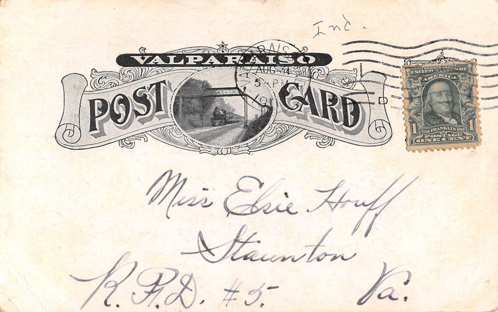 Valparaiso Indiana University College Buildings Antique Postcard (J25566) - Image 2