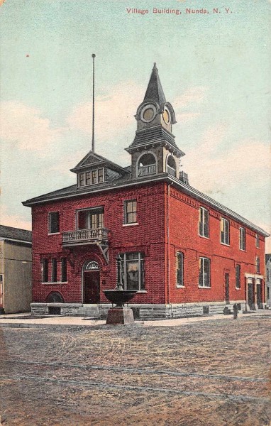 Nunda New York Village Building Antique Postcard (J32843) Mary L