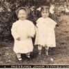Real Photo Little Children in Garden in Leloup Kansas Antique Postcard L157
