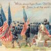 Old Glory soldiers carrying US flags 1861-1865 by Tuck Pub antique pc (Y10179)