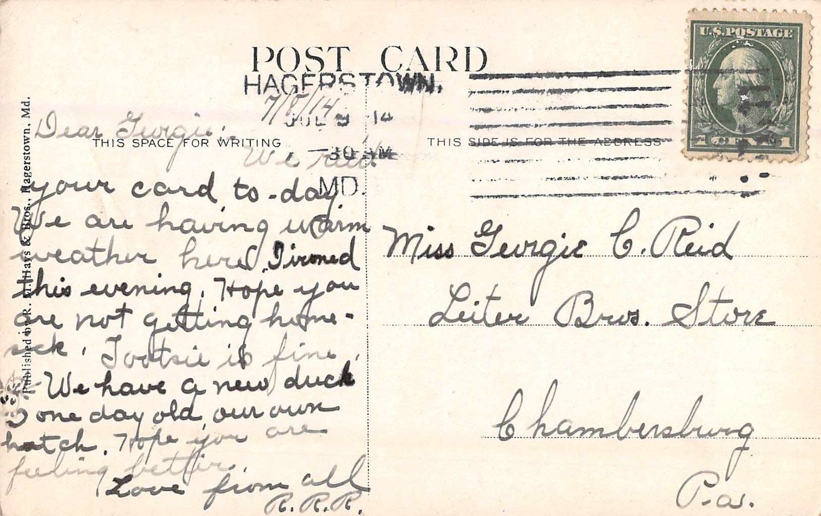 Hagerstown Maryland The Colonial Antique Postcard (J33862) - Image 2