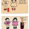 2 - Cartoon Children and Firecracker, Applique Antique Postcards N5525