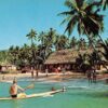 Korolevu Fiji scenic view bathers boater Korolevu Beach vintage pc (Z9538)