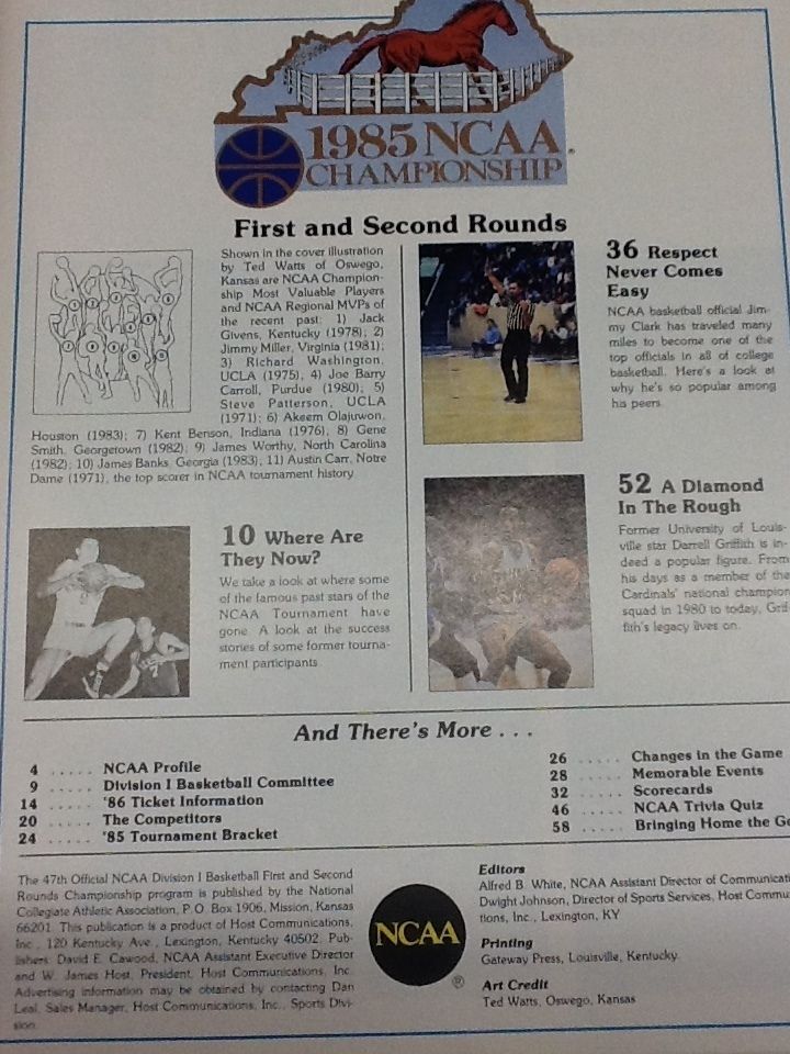 1985 NCAA Basketball Championship First and Second Round Official Program L1603 - Image 4