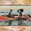 A Known Bluff Duck Hunting in small boat antique Postcard P766