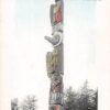 Native Americana Raven Totem Pole Antique Postcard (J28567)