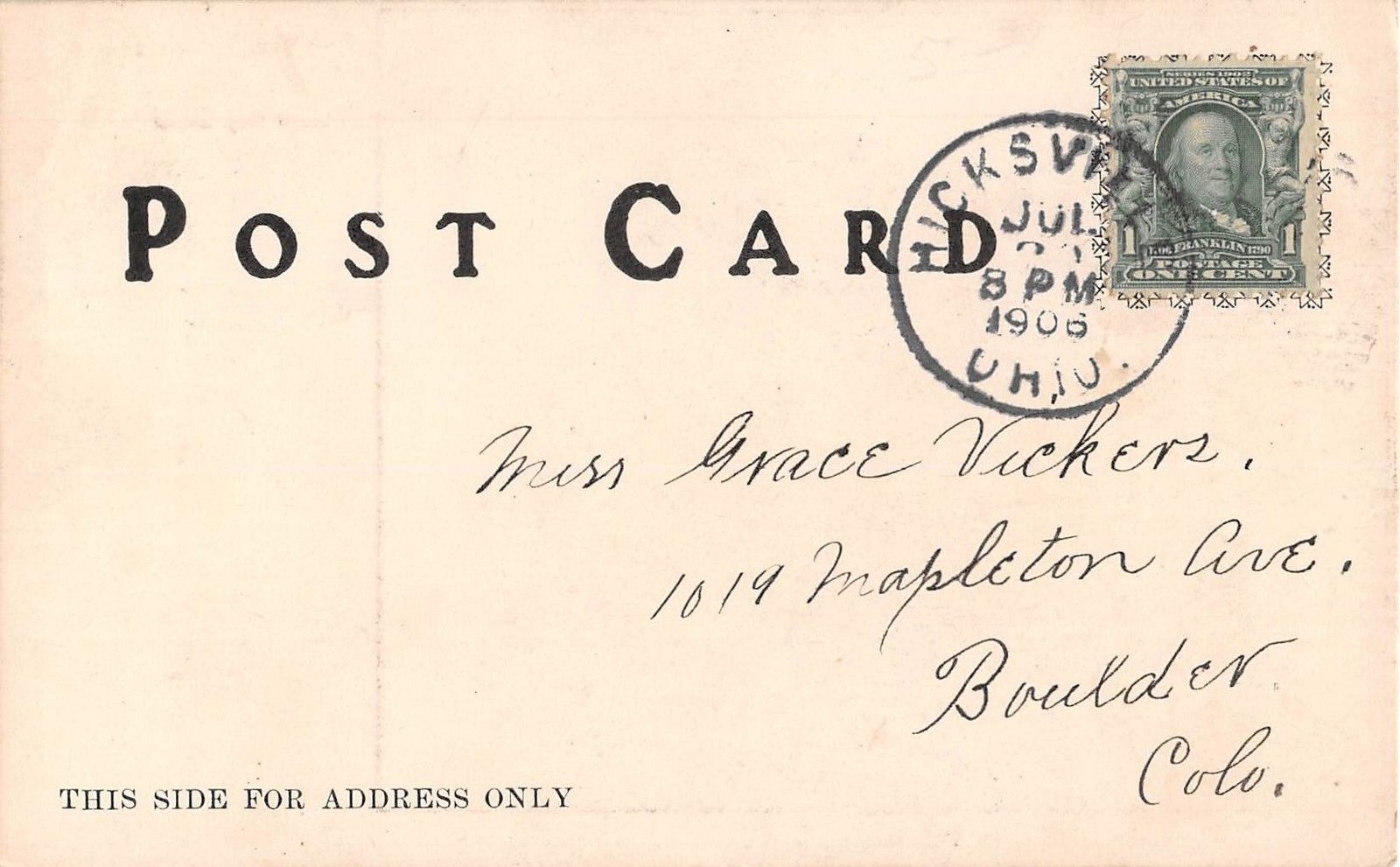 Hicksville Ohio First Presbyterian Church Antique Postcard (J11539) - Image 2