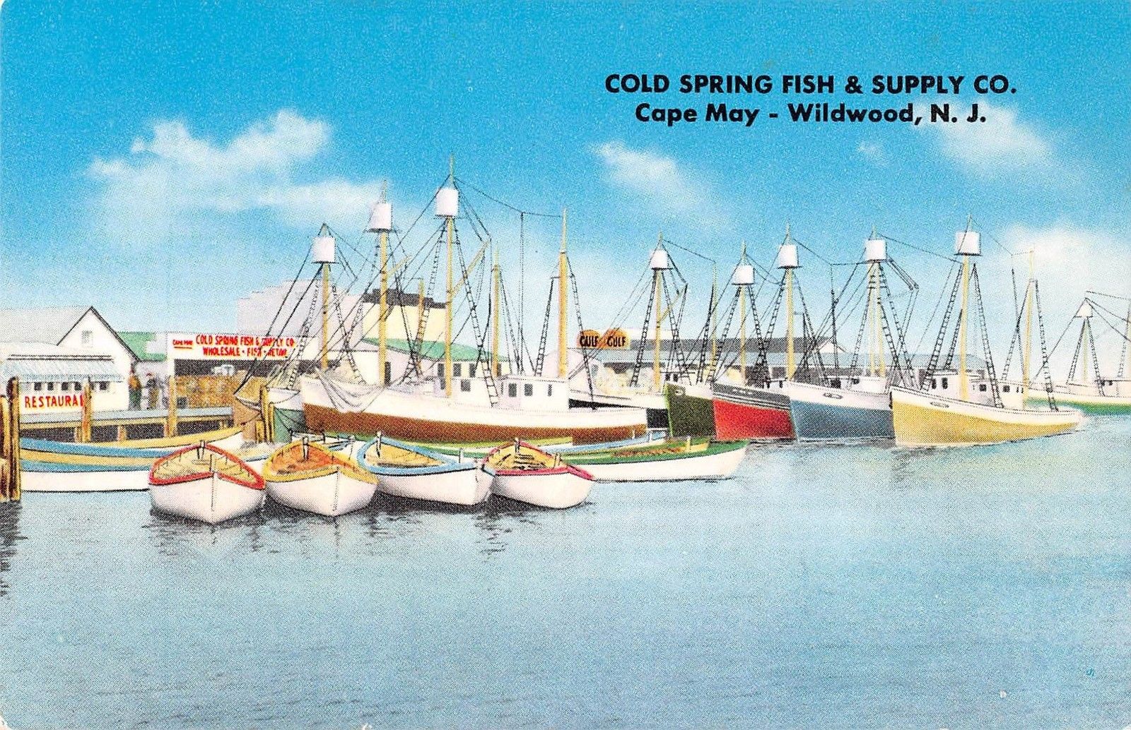 Wildwood New Jersey Cape May Cold Spring Fish & Supply Vintage Postcard  (J27459) - Mary L. Martin Ltd. Postcards