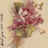 Purple Flowers Gold Trim Klein Artist Signed Antique Postcard (J17572)