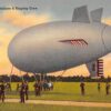 Motorized Balloon & Rigged Crew in an unspecified field antique postcard V5149