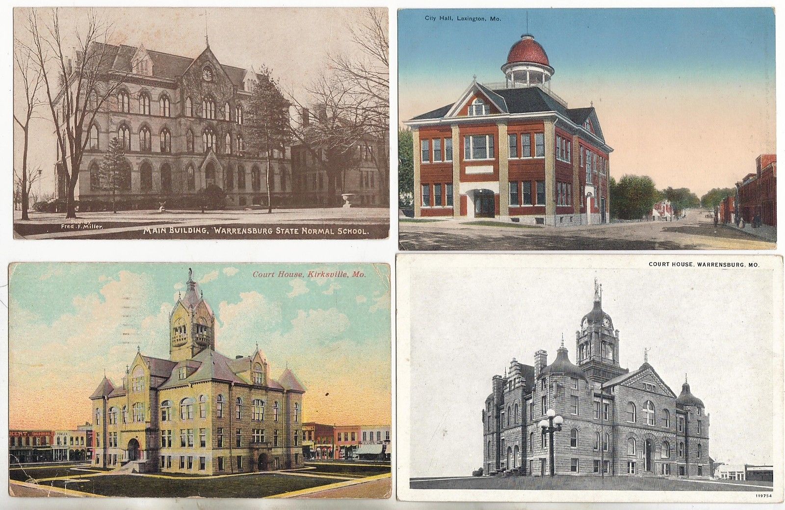 7 Missouri Buildings Various Locations Antique Postcards N2071 - Image 2