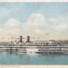 Steamer Hendrick Hudson on the water with passengars antique postcard V5148