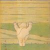 "Better To Be One Out" humanized baseballs on fence antique pc (Y6961)