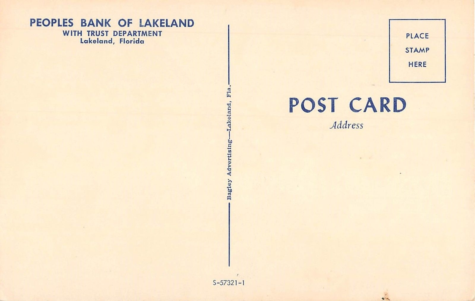 Lakeland Florida Bank of Lakeland with Trust Department Vintage Postcard (J7608) - Image 2