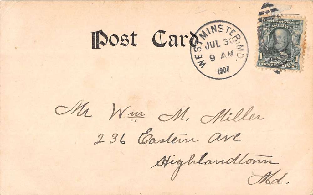 Westminster Maryland College Main Building Exterior Antique Postcard K21004 - Image 2