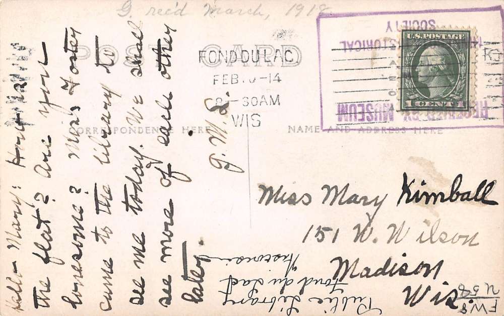 Fend du Lac Wisconsin Public Library Real Photo Antique Postcard J38522 - Image 2