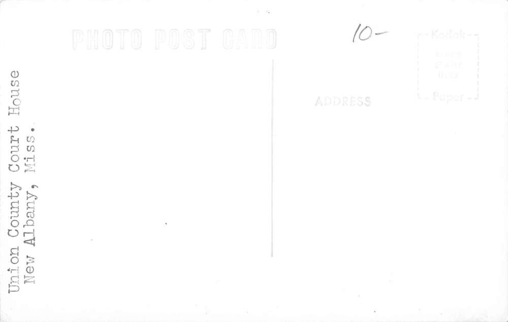 New Albany Mississippi Union Court House Real Photo Antique Postcard K9230 - Image 2