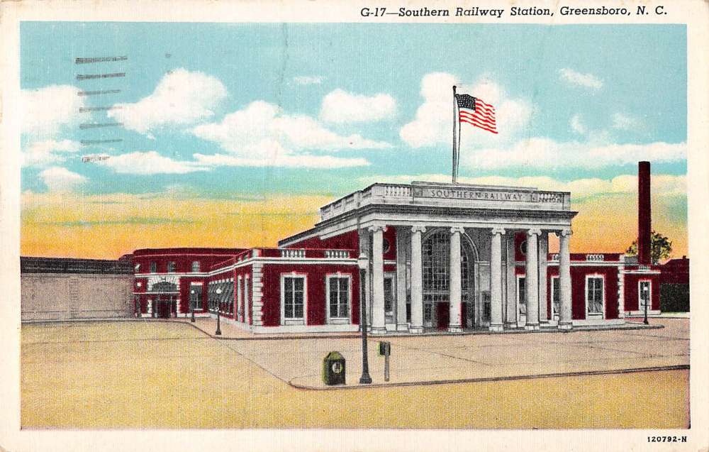 Greensboro North Carolina Southern Railway Station Antique Postcard J38781 - Image 6